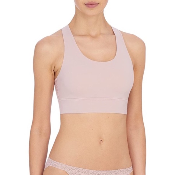 Natori Other - NWT New Natori Bliss Femme Lace Racerback Stretch Bralette in Rose Beige Small